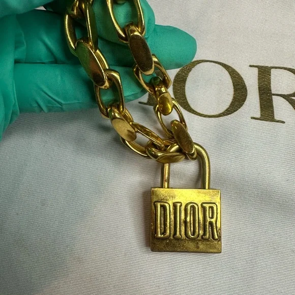 Dior Gold-Tone Logo Chain Bracelet - Picture 8 of 11